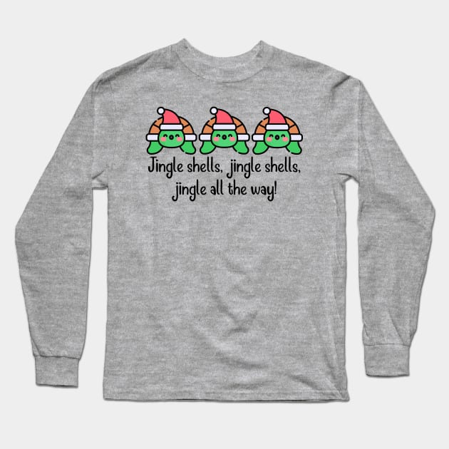 Jingle Shells Christmas Turtles Long Sleeve T-Shirt by TeaTimeTs